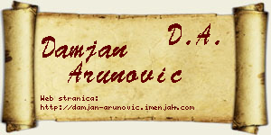 Damjan Arunović vizit kartica
